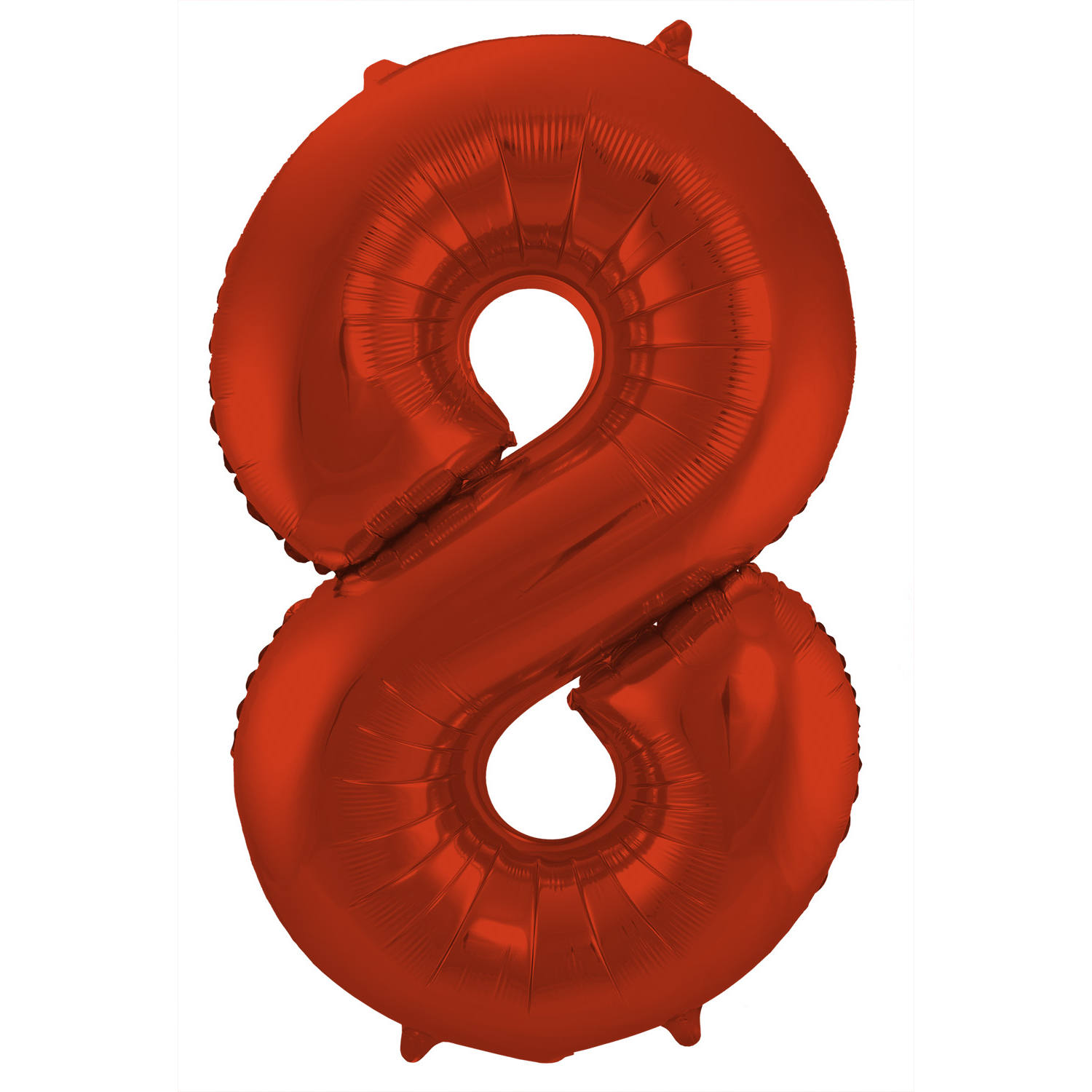 Folienballon Ziffer Zahl 8 Rot Metallic Matt - 86 cm